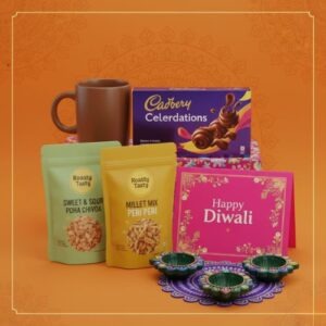 Festive Diwali Hamper with Mug, Snacks & Diyas