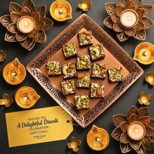 Festive Fusion – Dry Fruit Chocolate Barfi Diwali Gift Tray